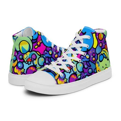 Enchanted Orbs on a Men's High Top Canvas Shoes