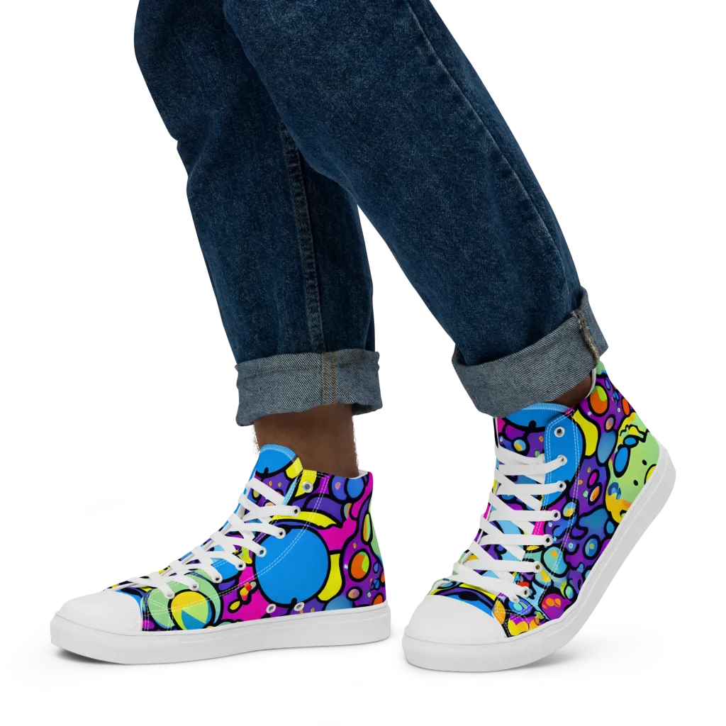 Enchanted Orbs on Men's High Top Canvas Shoes — Left