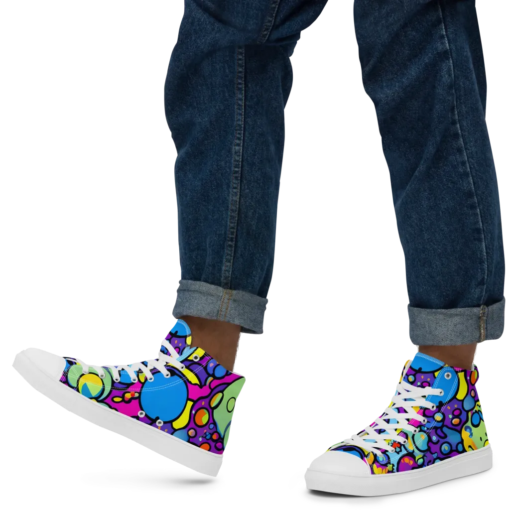Enchanted Orbs on Men's High Top Canvas Shoes — Left