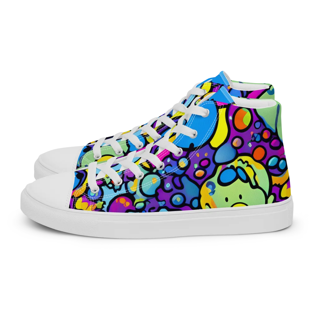 Enchanted Orbs on Women's High Top Canvas Shoes — Left