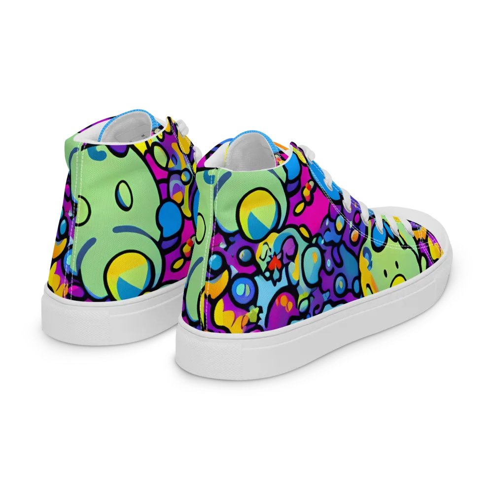 Enchanted Orbs on Women's High Top Canvas Shoes — Right Back