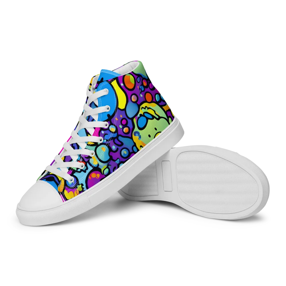 Enchanted Orbs on Women's High Top Canvas Shoes — Left