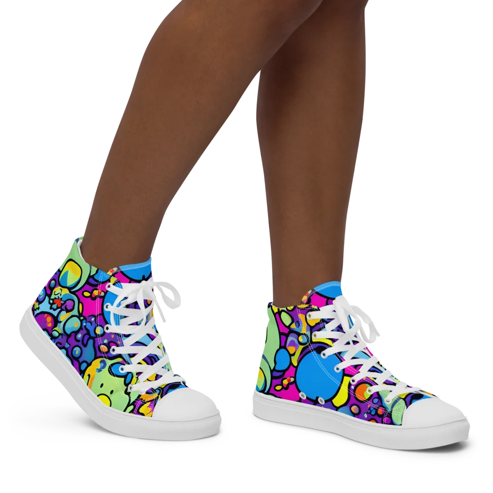 Enchanted Orbs on Women's High Top Canvas Shoes — Right