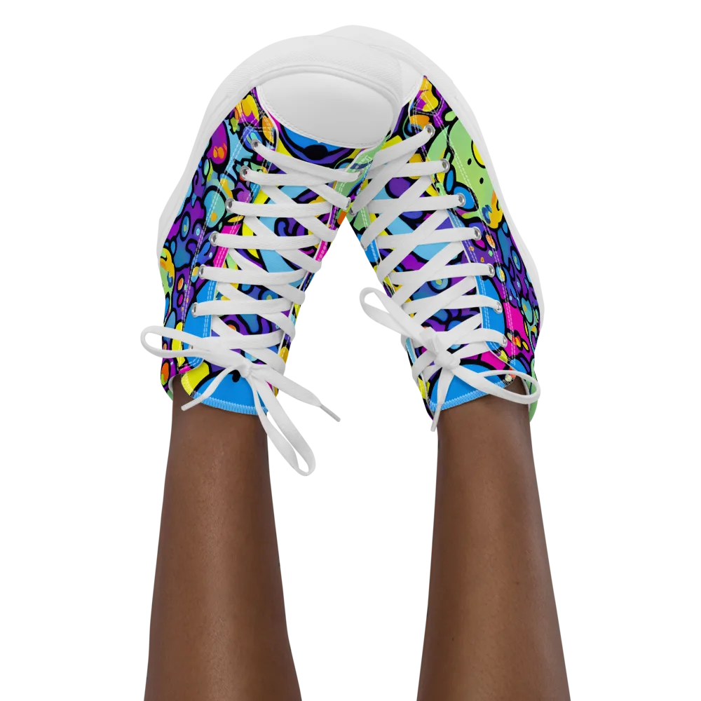 Enchanted Orbs on Women's High Top Canvas Shoes — Front