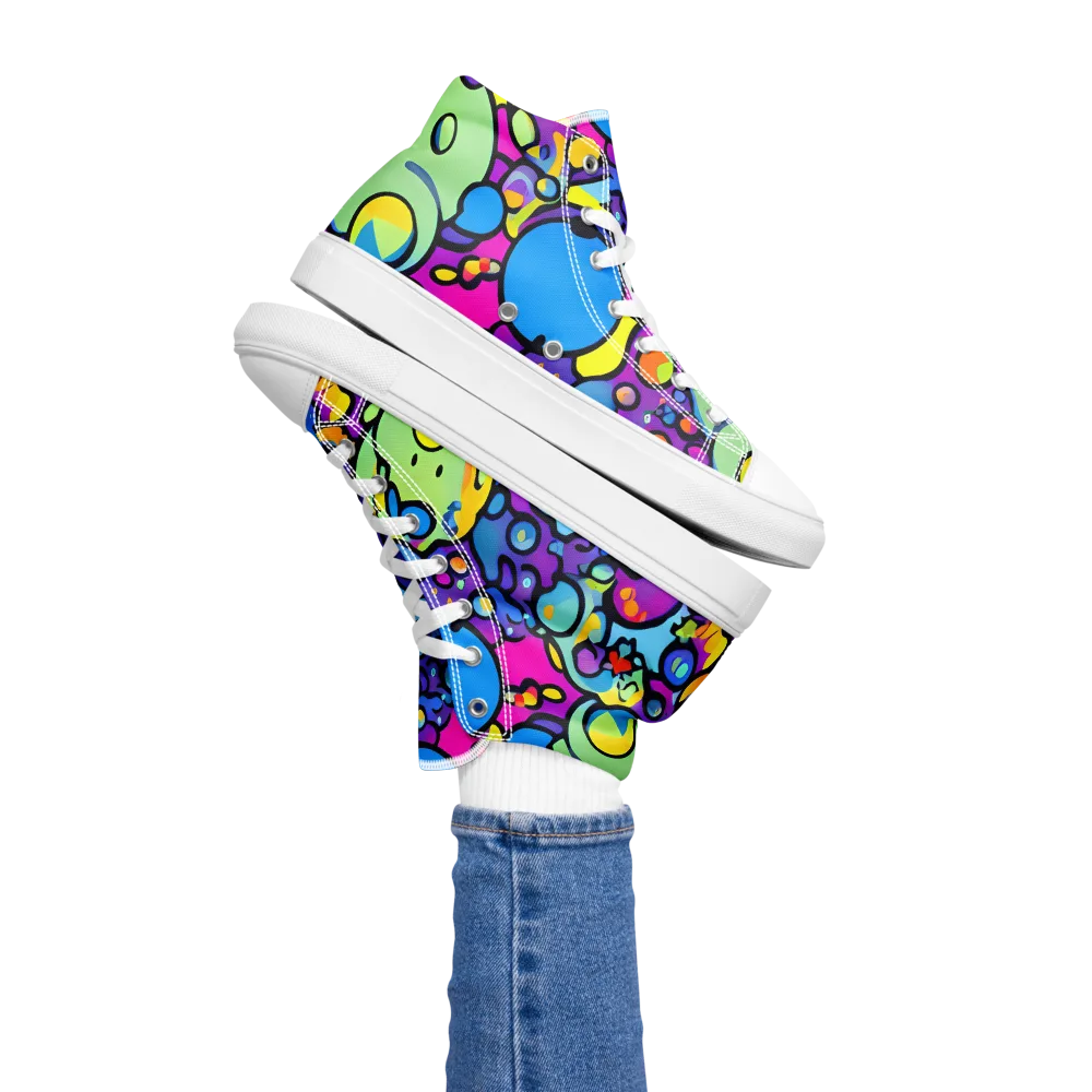 Enchanted Orbs on Women's High Top Canvas Shoes — Left