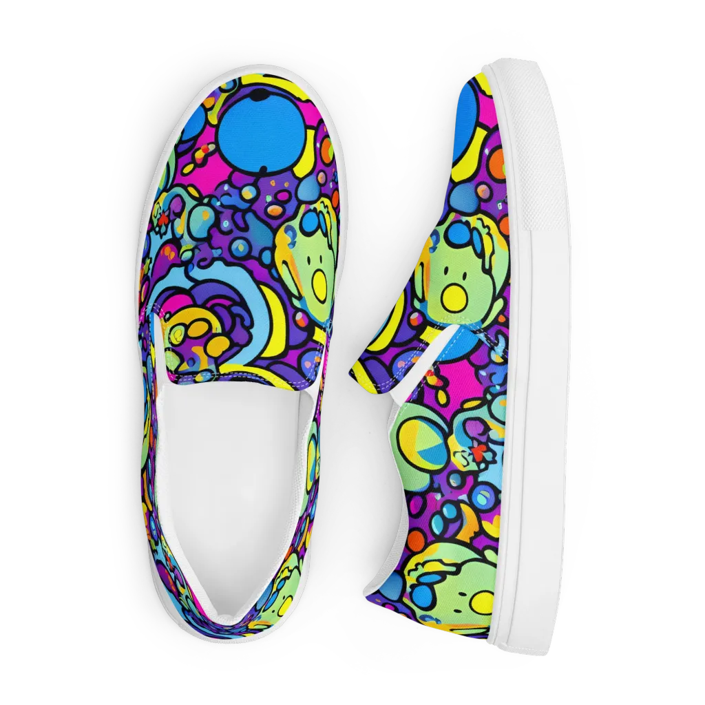 Enchanted Orbs on Men's Slip-On Canvas Shoes — Front