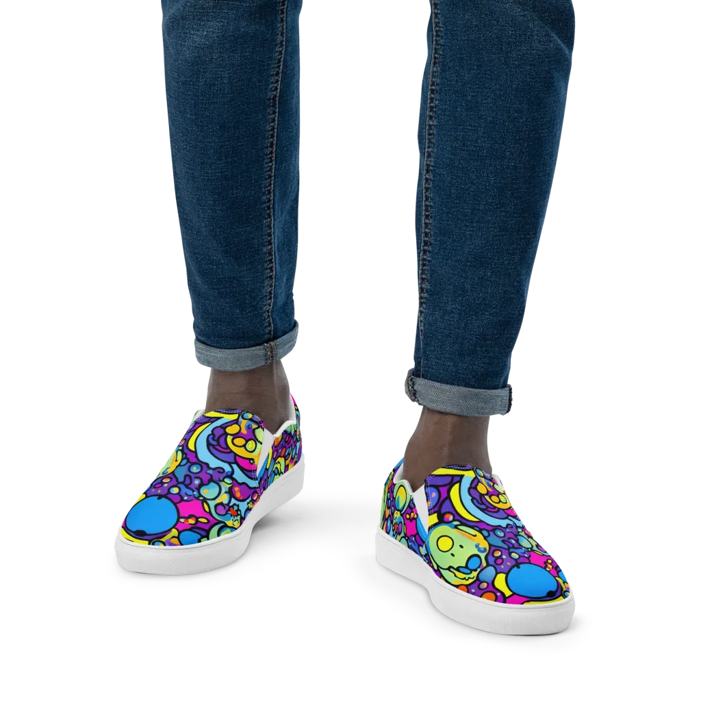Enchanted Orbs on Men's Slip-On Canvas Shoes — Front