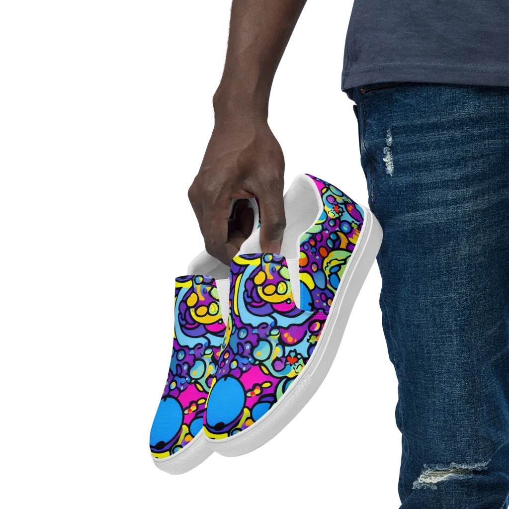 Enchanted Orbs on Men's Slip-On Canvas Shoes — Left Front