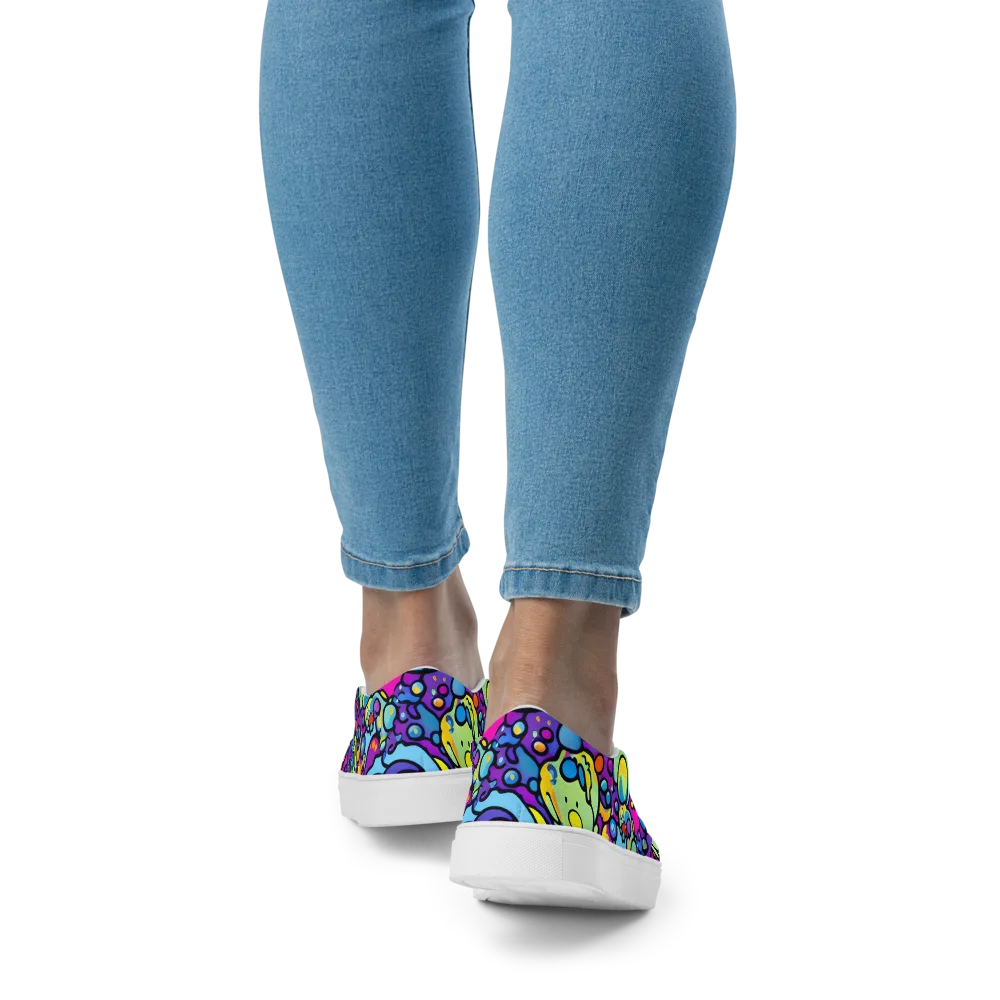 Enchanted Orbs on Women's Slip-On Canvas Shoes — Back