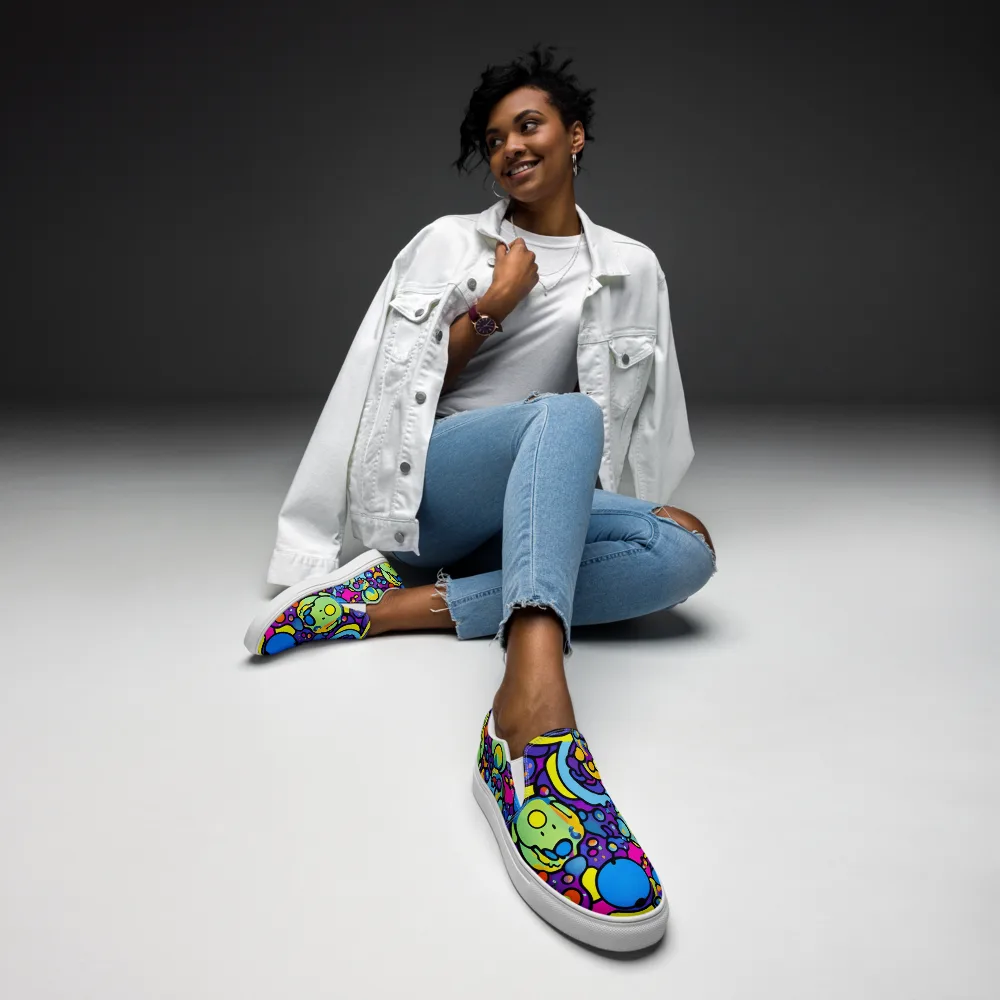 Enchanted Orbs on Women's Slip-On Canvas Shoes — Front