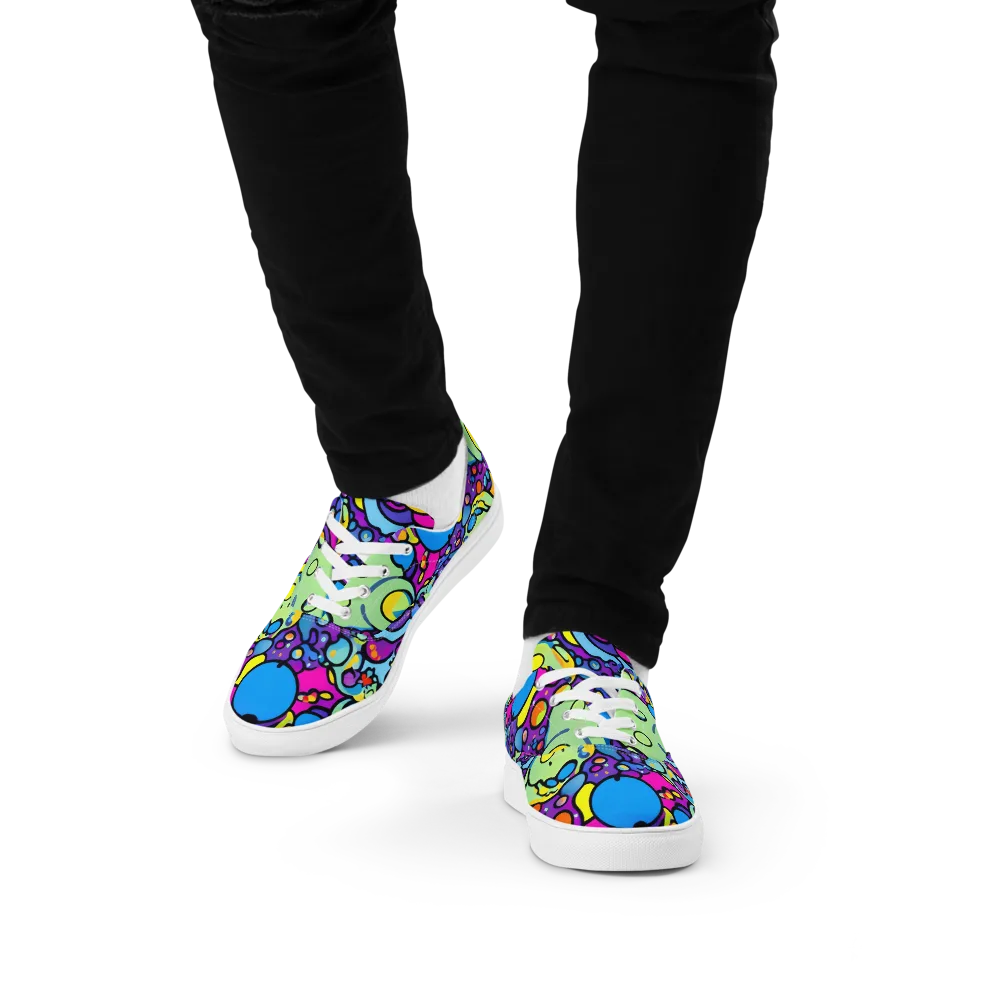 Enchanted Orbs on Men's Lace-Up Canvas Shoes — Front