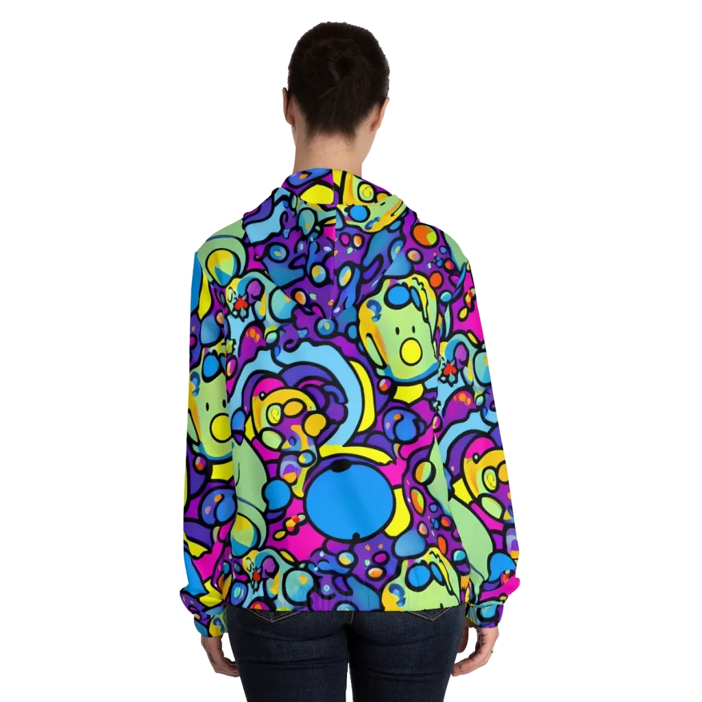 Enchanted Orbs on Women's Full-Zip Hoodie — Back On Person