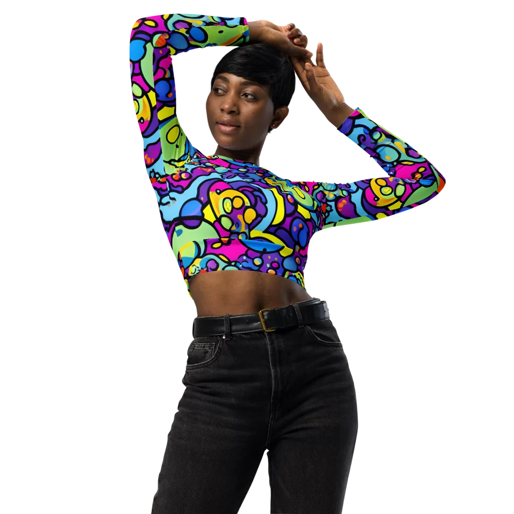 Enchanted Orbs on Long Sleeve Crop Top — Front