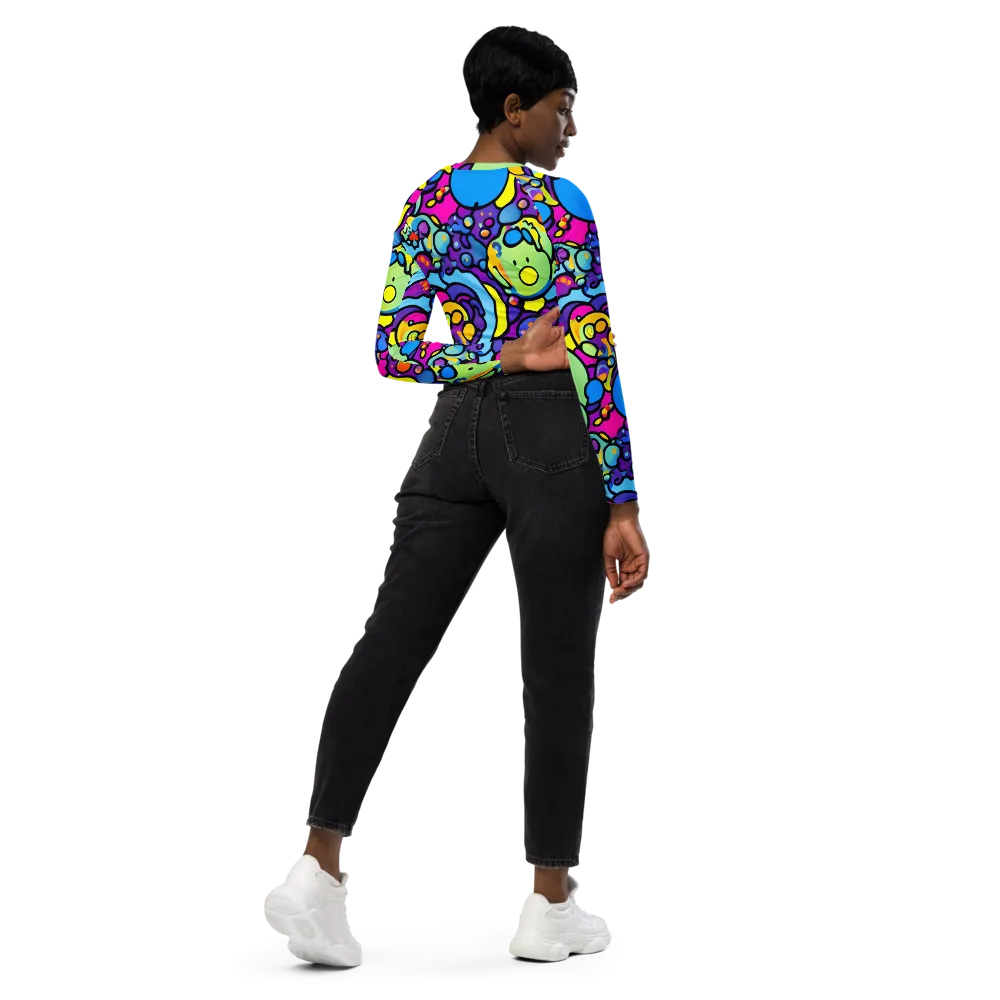 Enchanted Orbs on Long Sleeve Crop Top — Right Back