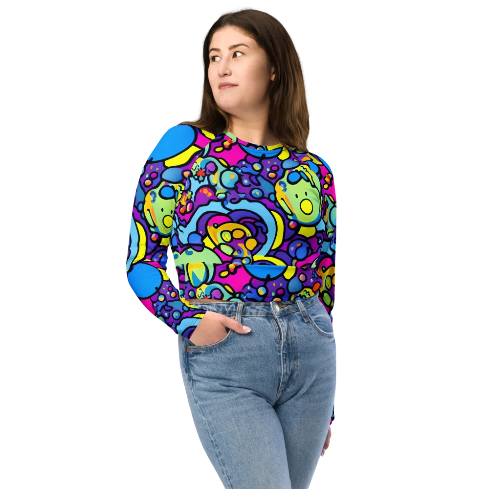 Enchanted Orbs on Long Sleeve Crop Top — Front