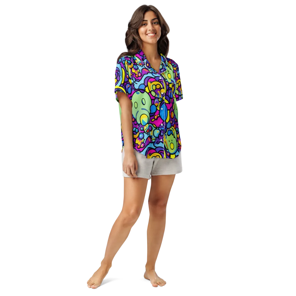 Enchanted Orbs on Women's Short Sleeve Pajama Top — Front