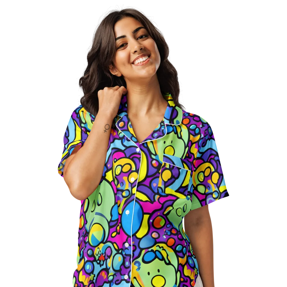 Enchanted Orbs on Women's Short Sleeve Pajama Top — Front