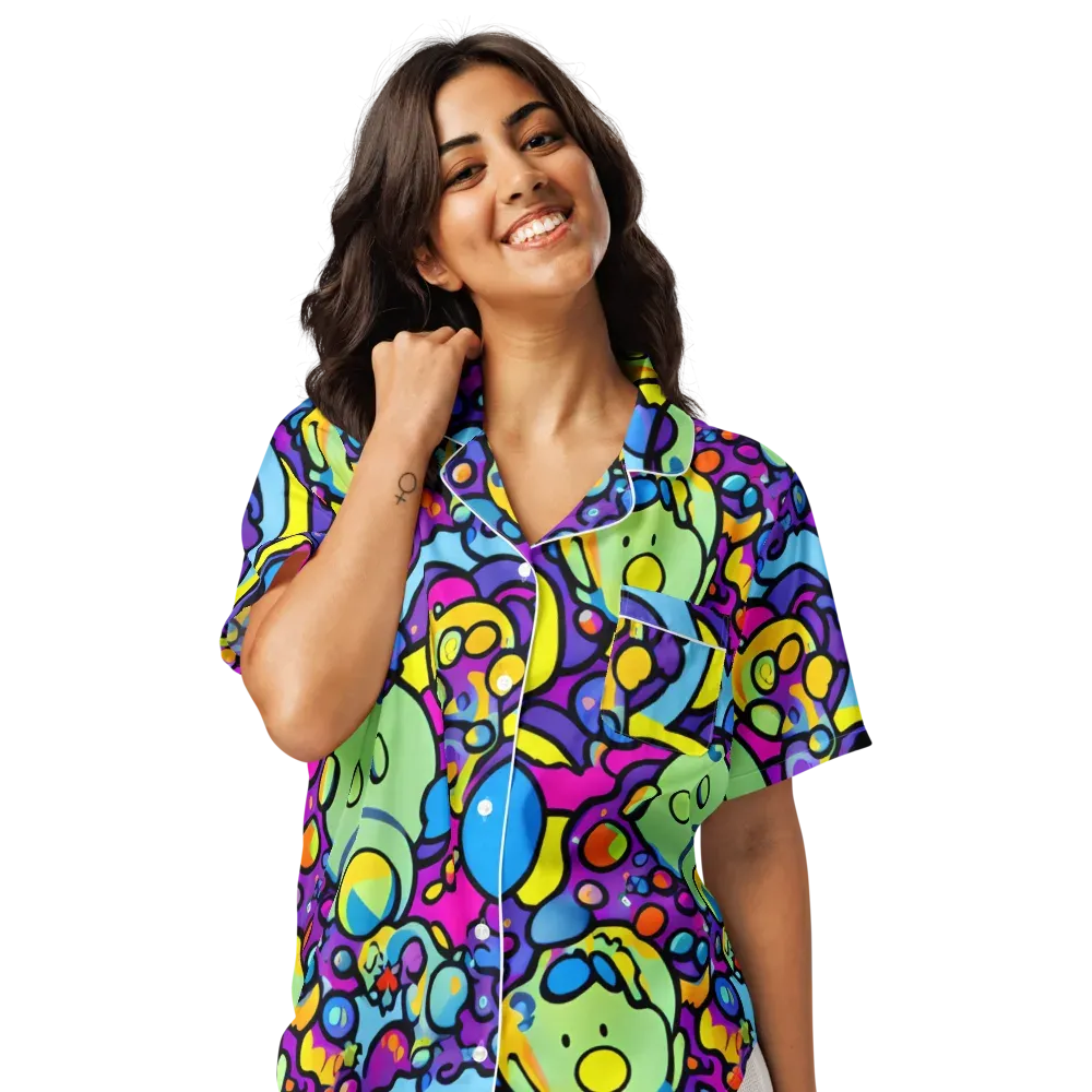 Enchanted Orbs on Women's Short Sleeve Pajama Top — Front