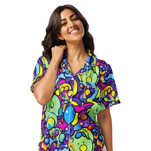 Enchanted Orbs on a Women's Short Sleeve Pajama Top