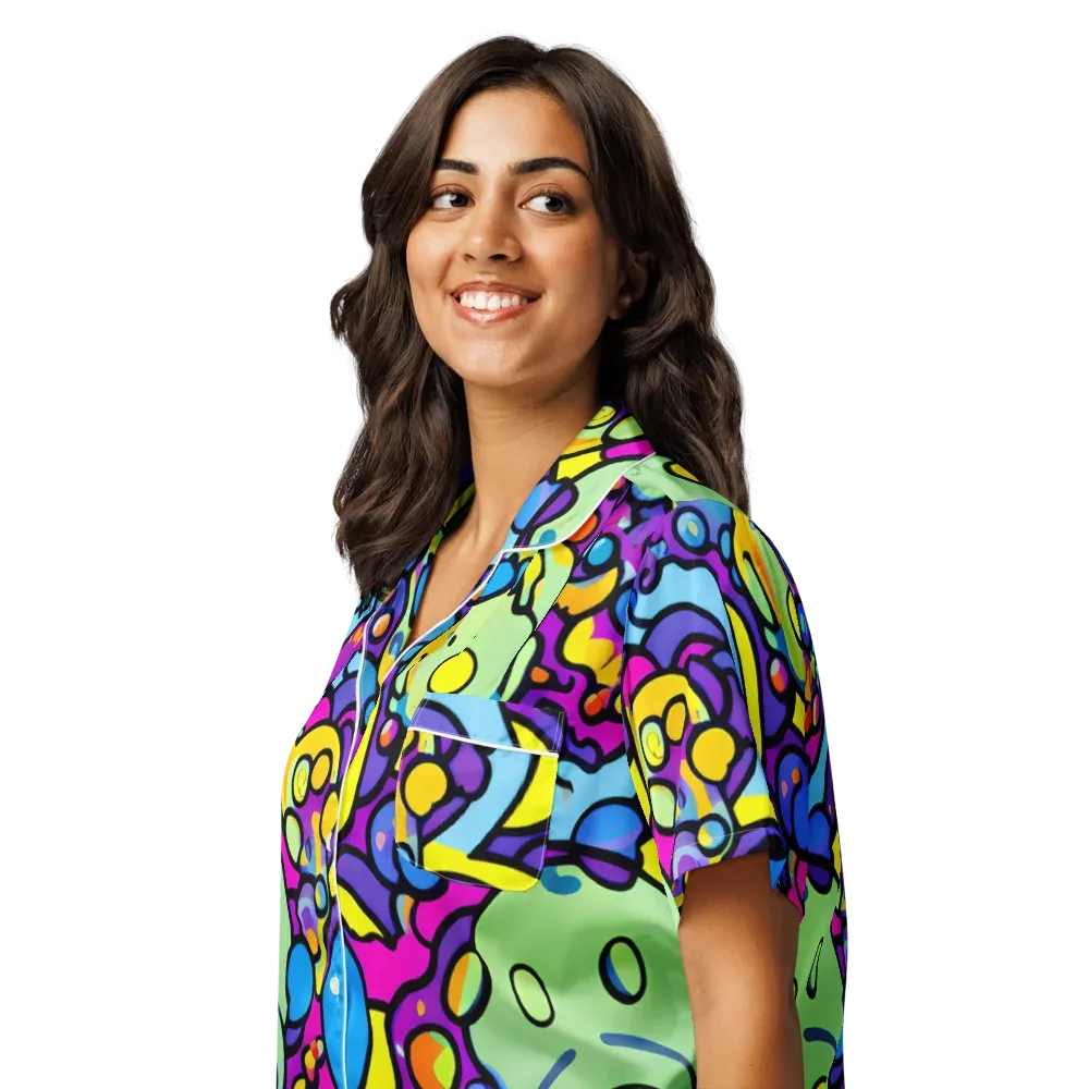 Enchanted Orbs on Women's Short Sleeve Pajama Top — Left Front