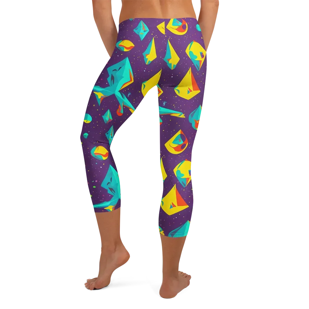 Cascading Prism on Capri Leggings — Back