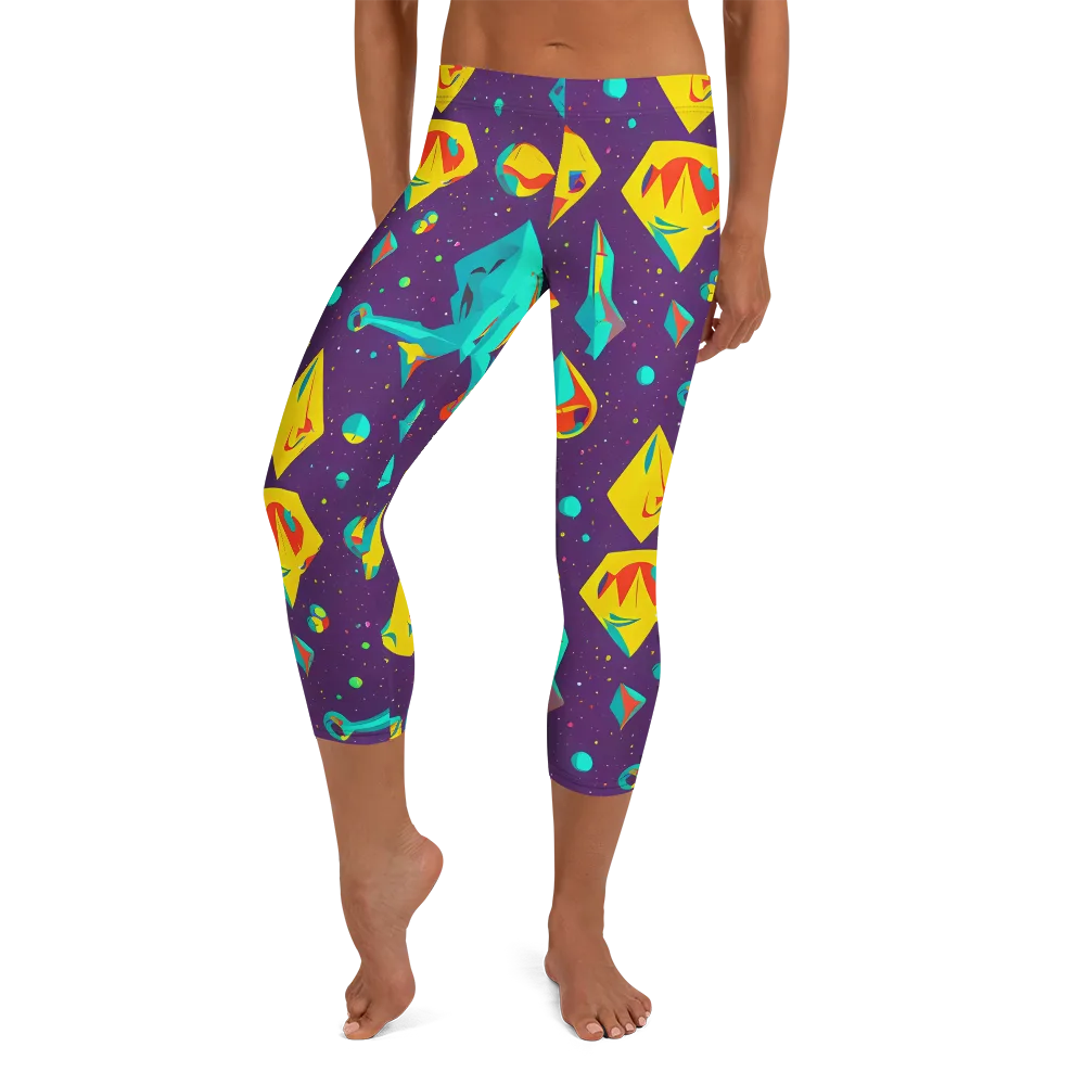 Cascading Prism on Capri Leggings — Front