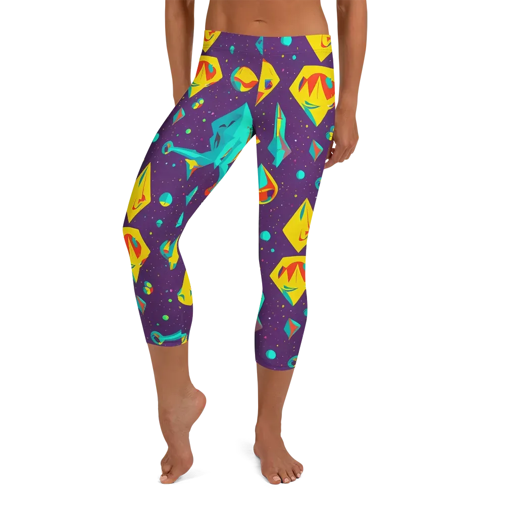 Cascading Prism on Capri Leggings — Front