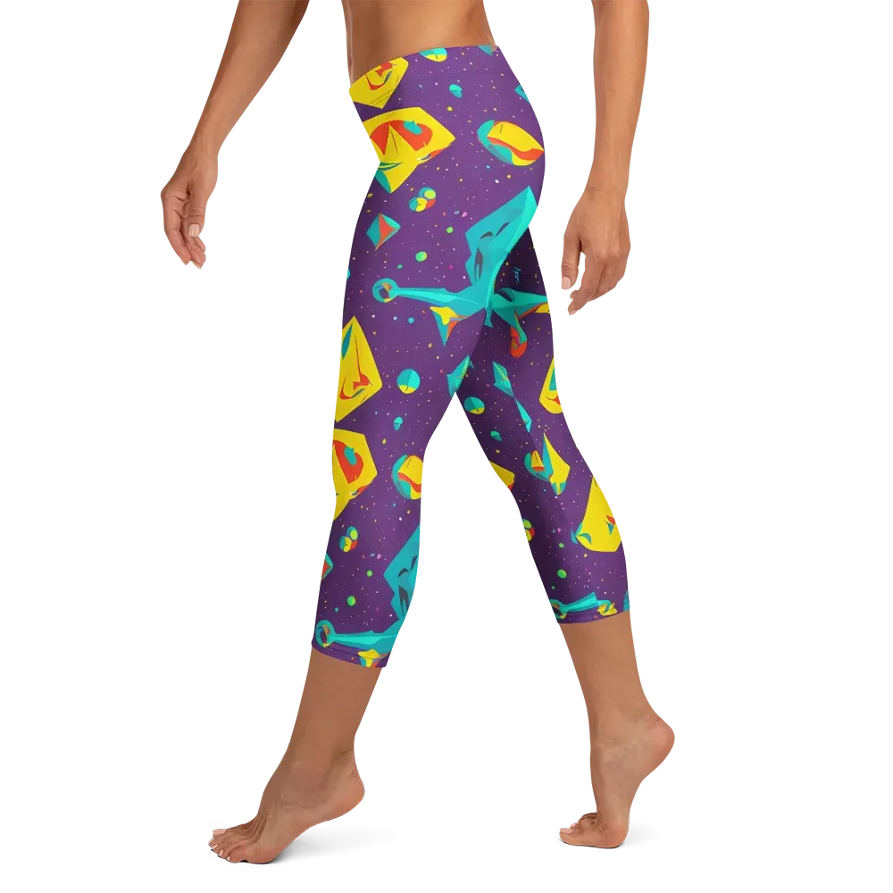 Cascading Prism on Capri Leggings — Left