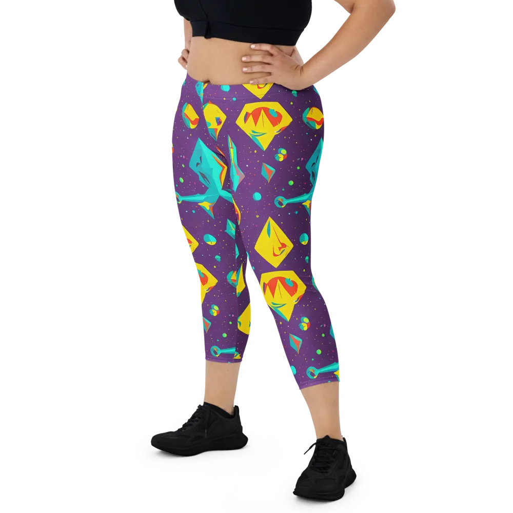 Cascading Prism on Capri Leggings — Front