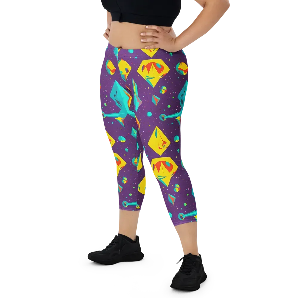 Cascading Prism on Capri Leggings — Front