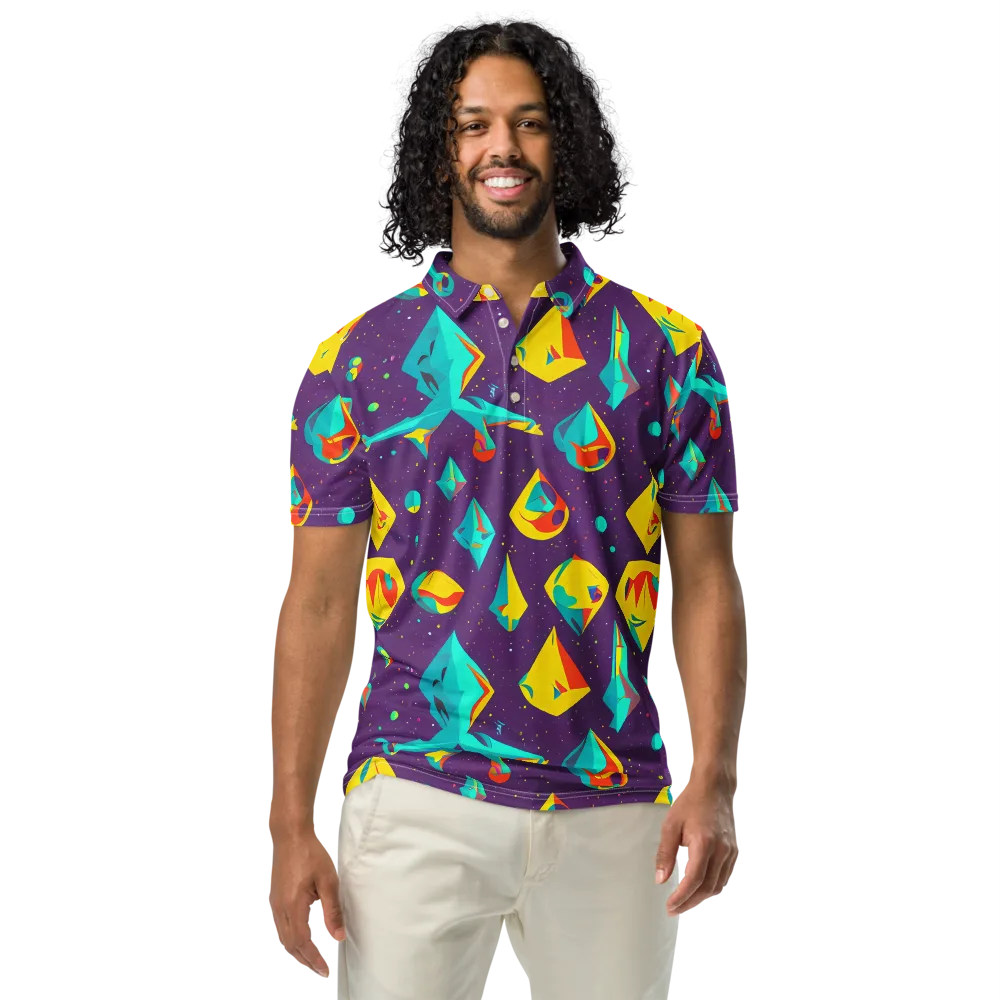 Cascading Prism on Men's Slim Fit Polo Shirt — Front