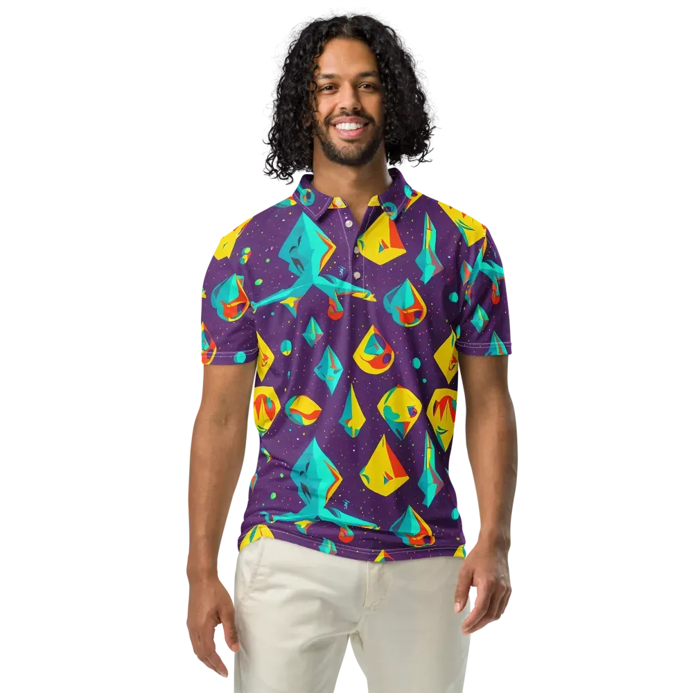 Cascading Prism on Men's Slim Fit Polo Shirt — Front