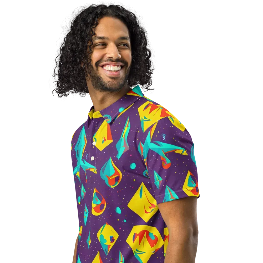 Cascading Prism on Men's Slim Fit Polo Shirt — Left Front