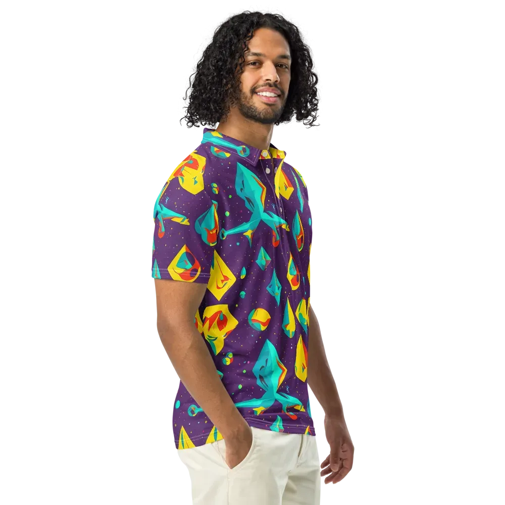 Cascading Prism on Men's Slim Fit Polo Shirt — Right Front