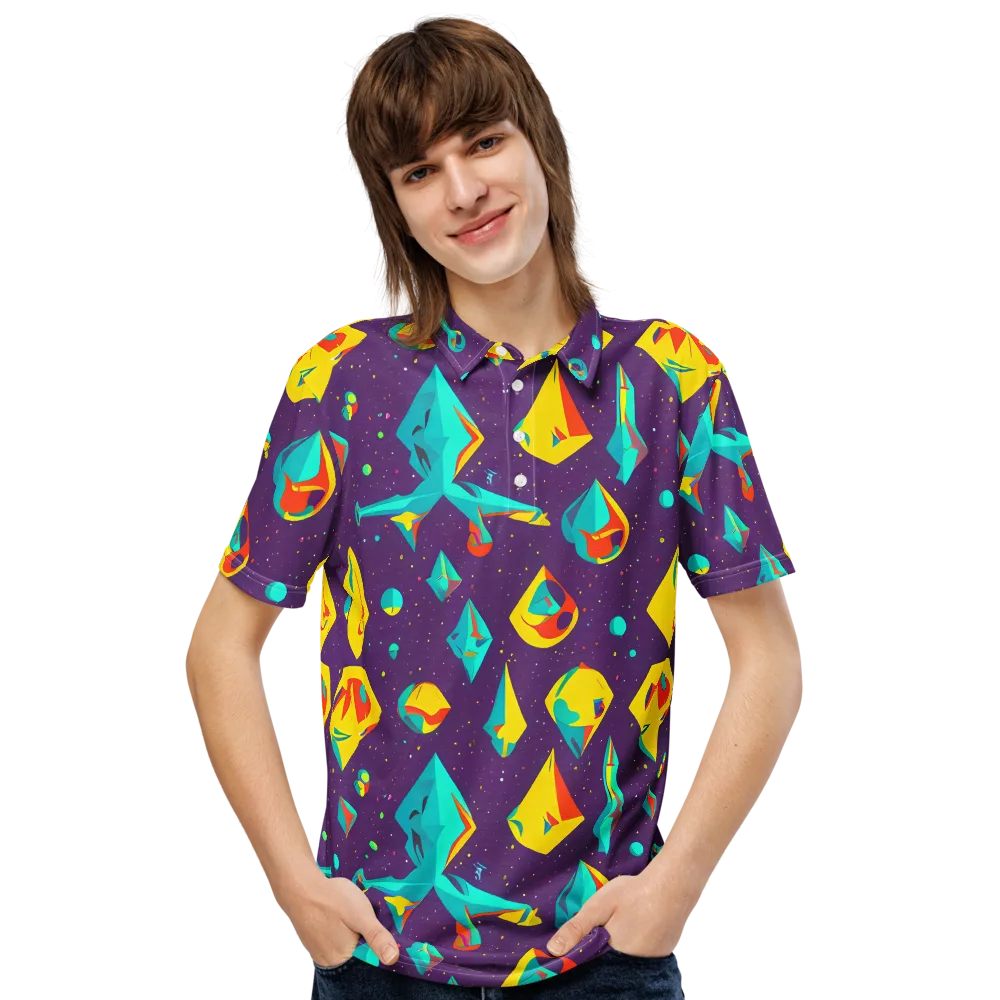 Cascading Prism on Men's Slim Fit Polo Shirt — Front