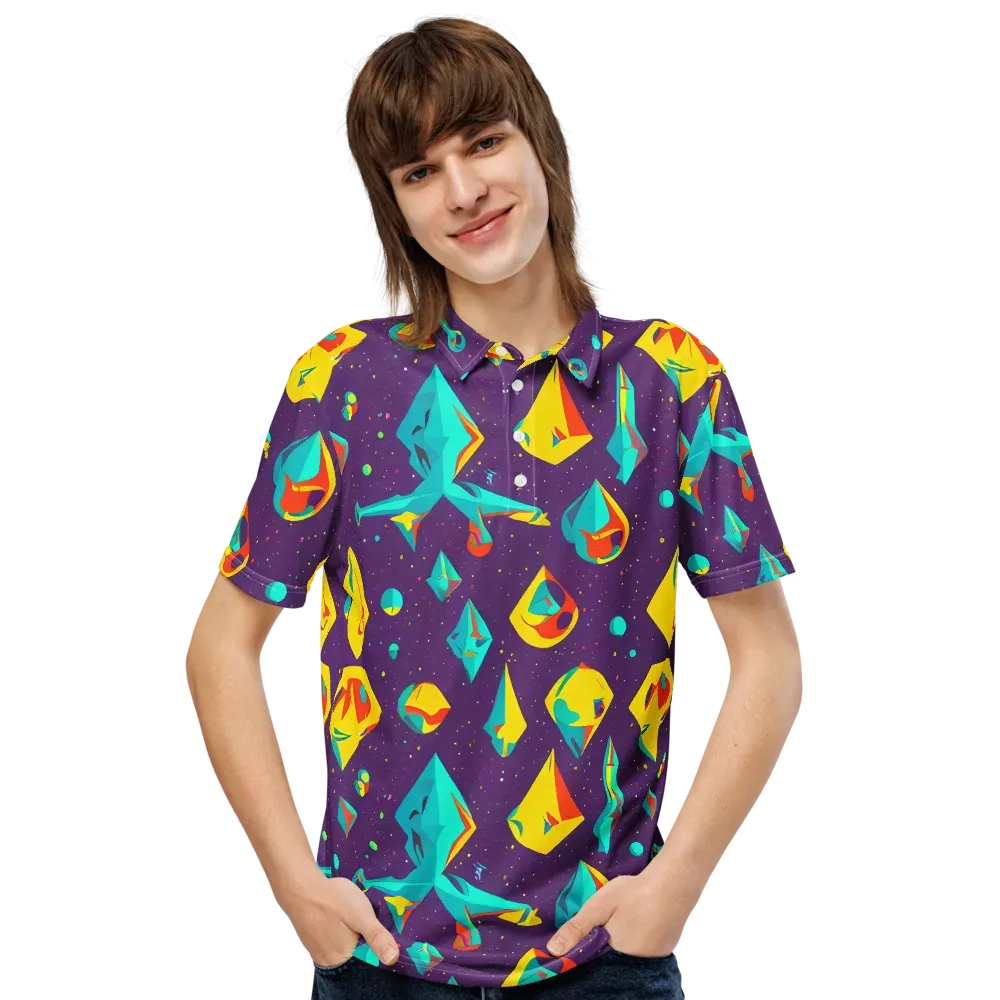 Cascading Prism on Men's Slim Fit Polo Shirt — Front