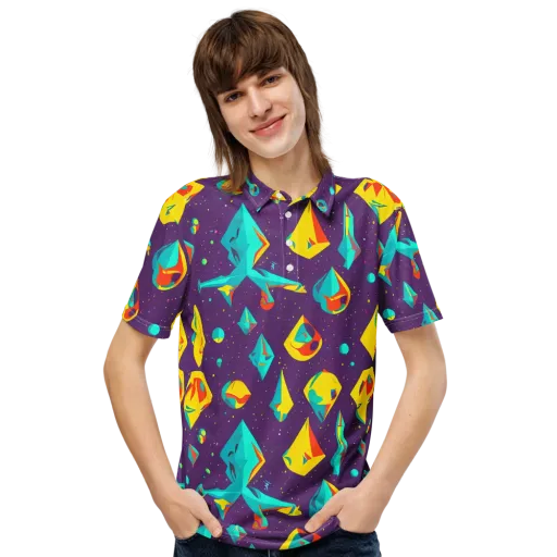 Cascading Prism on a Men's Slim Fit Polo Shirt
