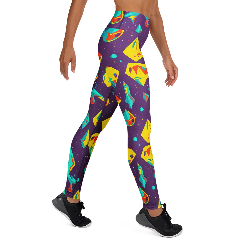 Cascading Prism on Yoga Leggings — Right