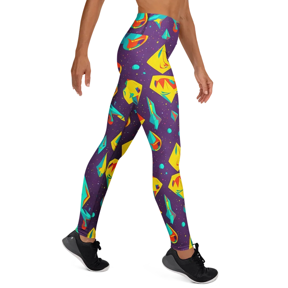 Cascading Prism on Yoga Leggings — Right
