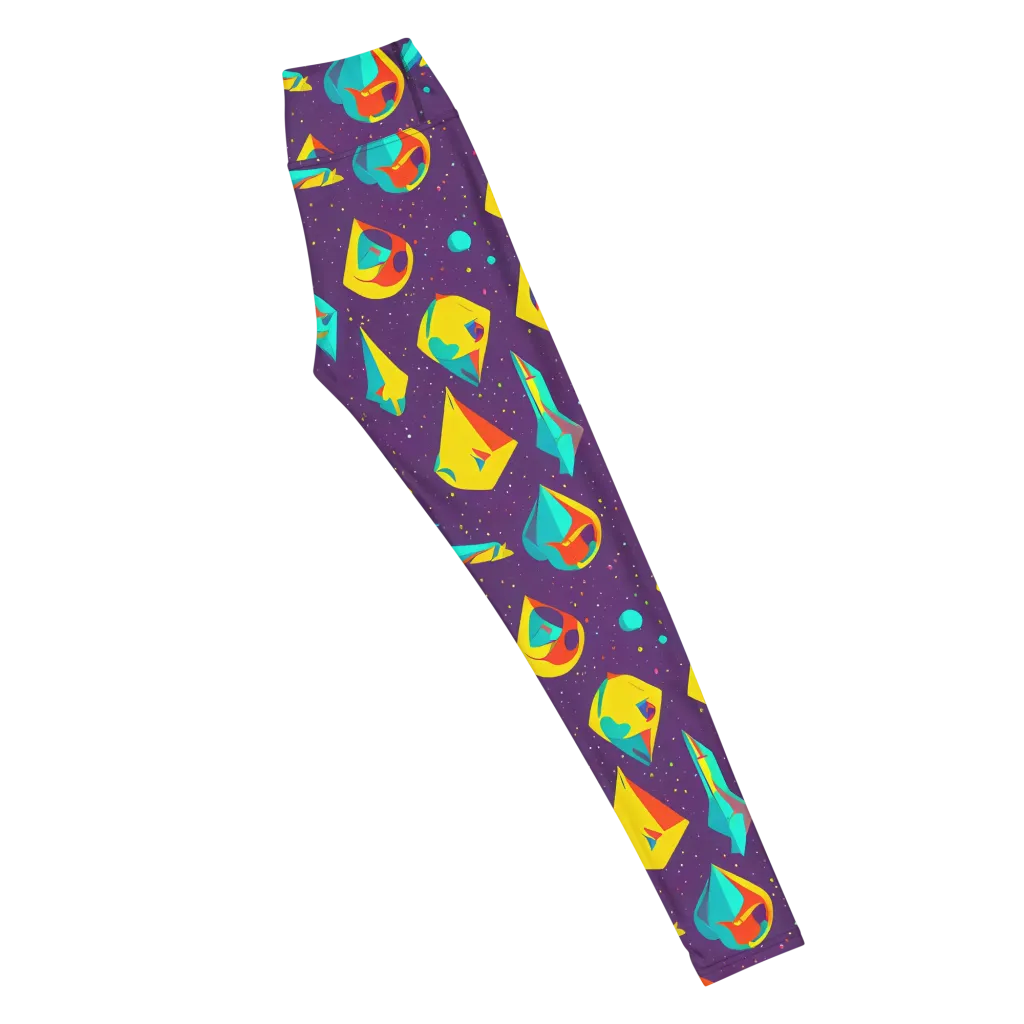 Cascading Prism on Yoga Leggings — Right