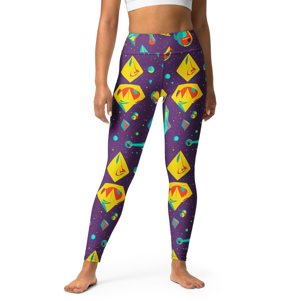 Cascading Prism on Yoga Leggings — Front
