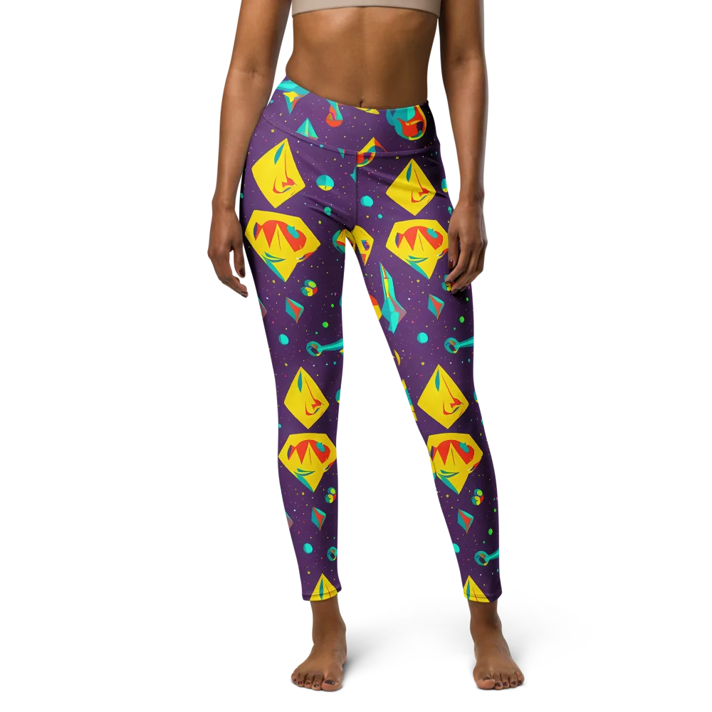 Cascading Prism on Yoga Leggings — Front