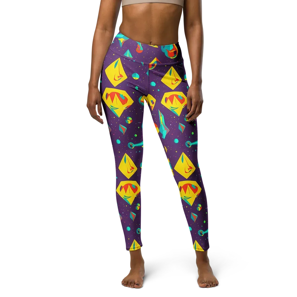 Cascading Prism on Yoga Leggings — Front