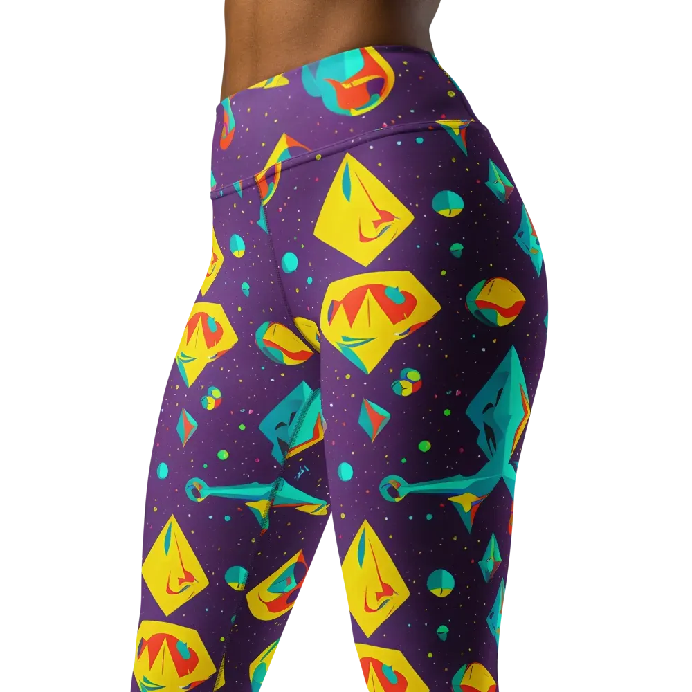 Cascading Prism on Yoga Leggings — Left Front
