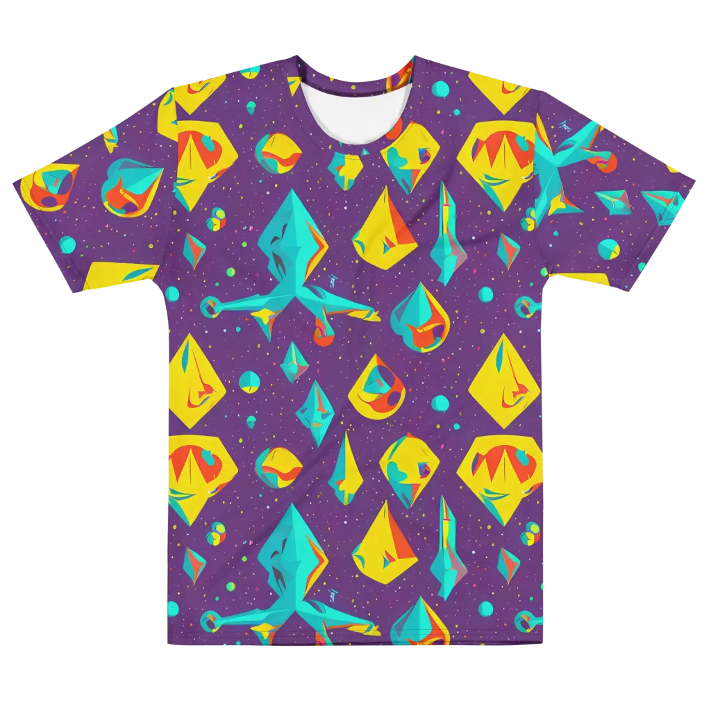 Cascading Prism on Men's Cotton Crew Neck T-Shirt — Front