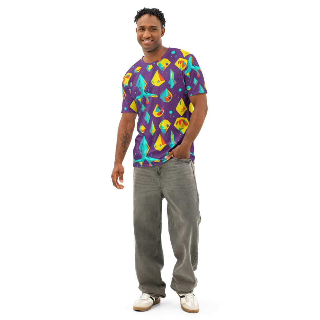 Cascading Prism on Men's Cotton Crew Neck T-Shirt — Front