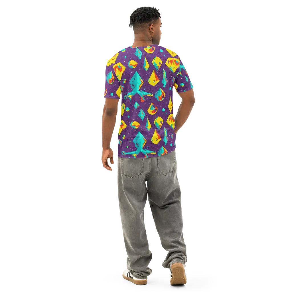 Cascading Prism on Men's Cotton Crew Neck T-Shirt — Back