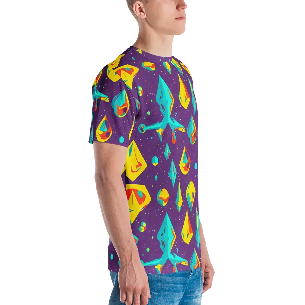 Cascading Prism on Men's Crew Neck T-Shirt — Right