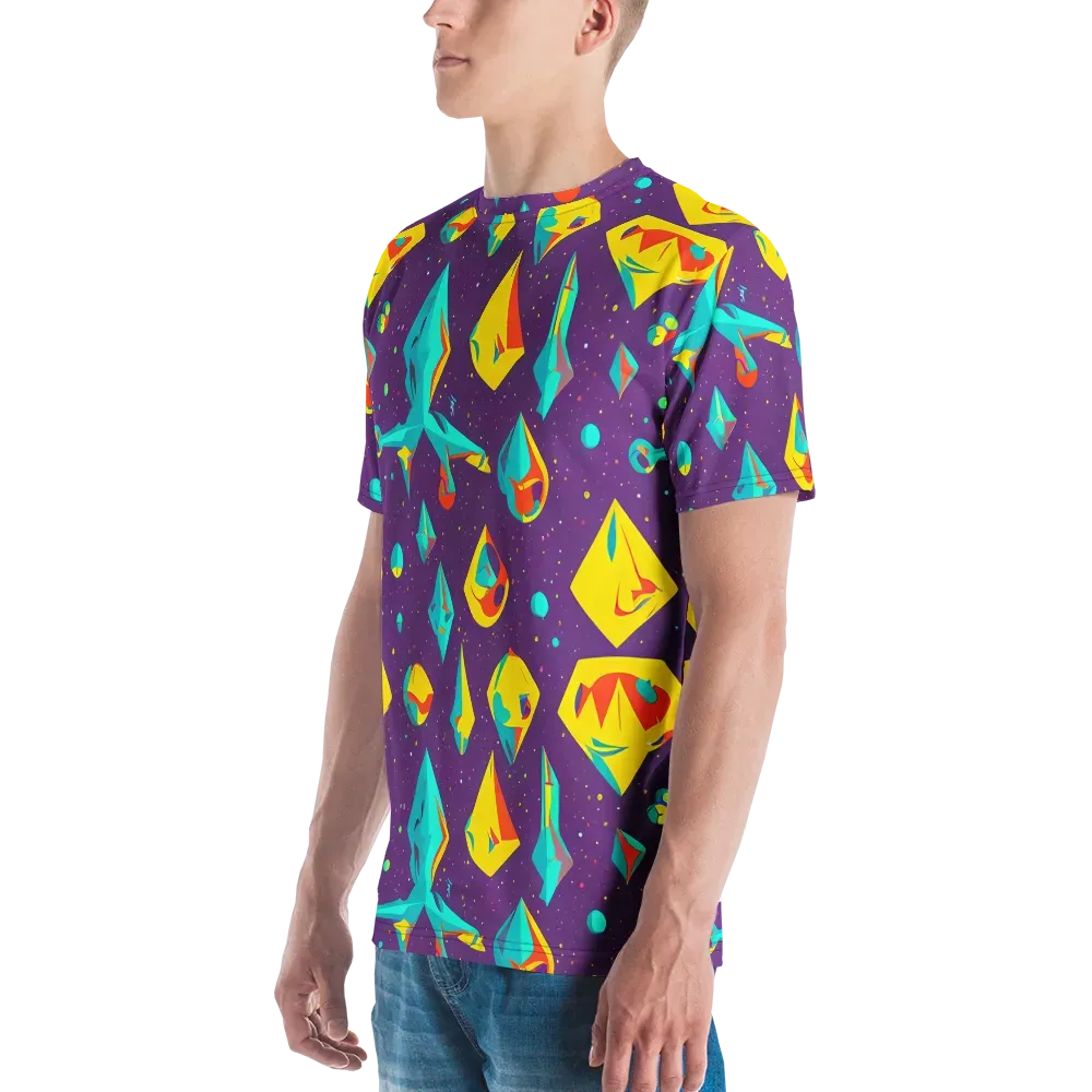Cascading Prism on Men's Crew Neck T-Shirt — Left