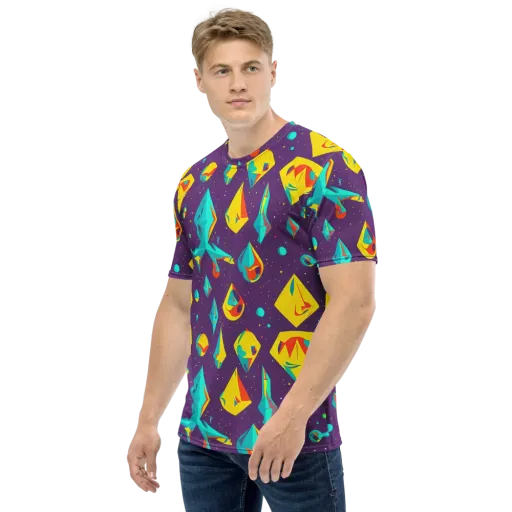 Cascading Prism on a Men's Crew Neck T-Shirt